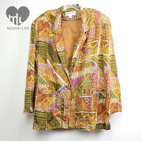 CAROL HORN WORKSHOP Colorful Silk Blazer - Picture 7 of 8